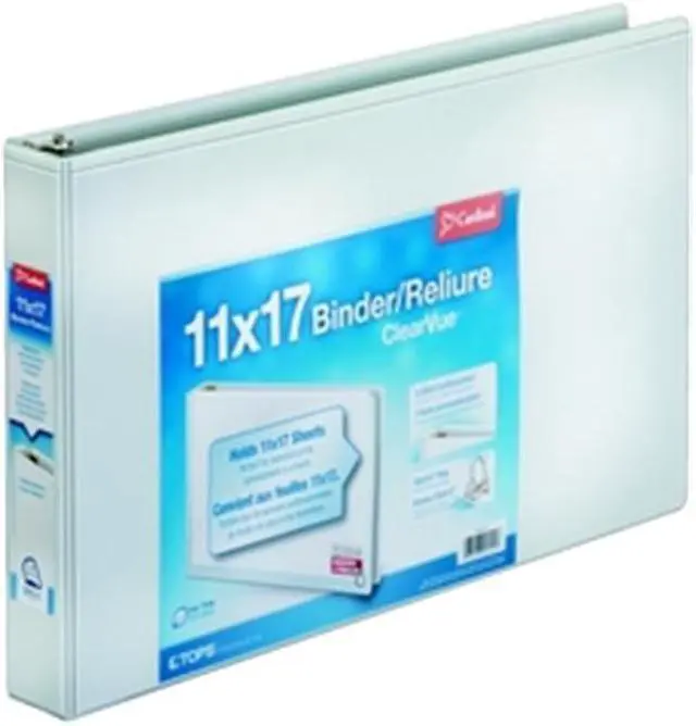 Alt view image 2 of 20 - Cardinal 11 x 17 ClearVue Slant-D Ring Binder 1 1/2" Cap White 22122
