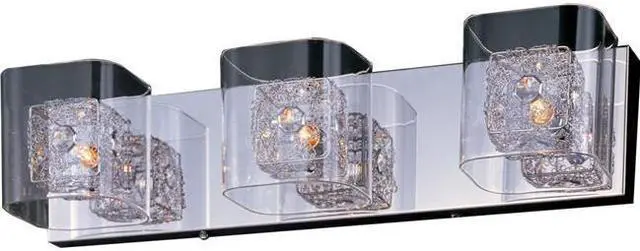Main image of ET2 E22833-18SVPC Gem 3 Light Polished Chrome Vanity Wall Light