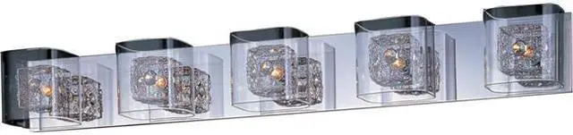 Main image of ET2 E22835-18SVPC Gem 5 Light Polished Chrome Vanity Wall Light