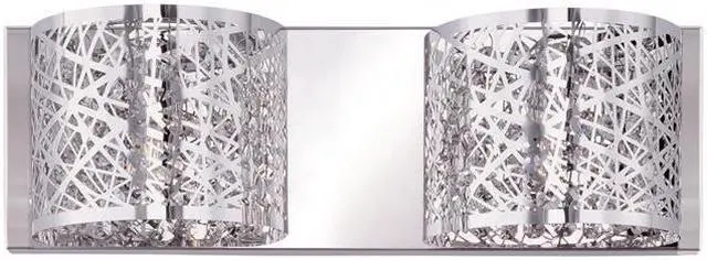 Main image of ET2 E21315-10PC Inca 2 Light 16 in. Polished Chrome Bath Light Wall Light in Without Bulb, Clear & White, 4.25 in.