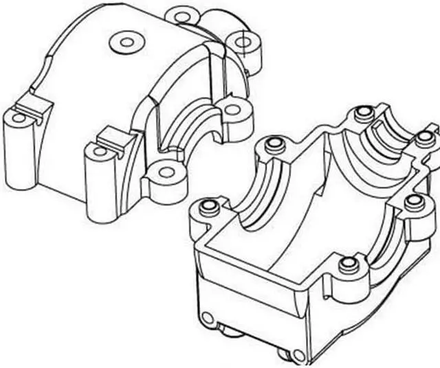 Alt view image 3 of 3 - Redcat Racing BS903-098 Differential Gearbox Bulkhead - Upper-Lower