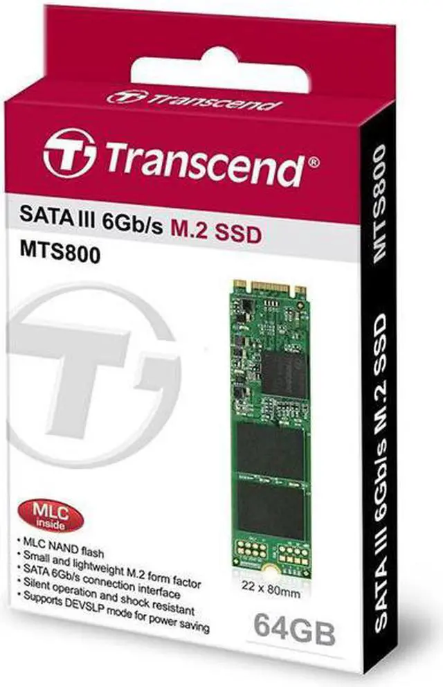 Alt view image 3 of 12 - Transcend TS64GMTS800S 64Gb Ssd Sata M.2 2280 Mlc