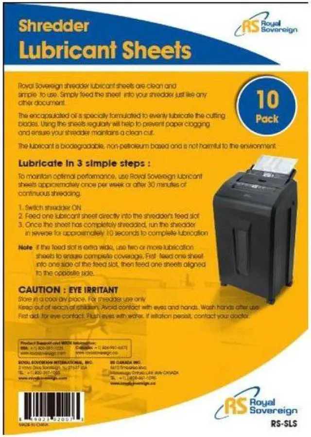 Alt view image 6 of 11 - Royal Sovereign RS-SLS Shredder Lubricant Sheets - 10 Pack