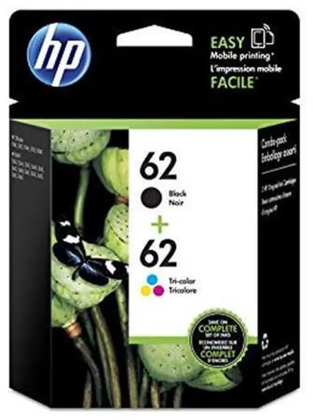 Main image of HP HEWN9H64FN No. 62 Original Ink Cartridges for Officejet 5740, Black & Clear - Pack of 2