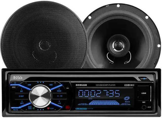 Alt view image 8 of 20 - BOSS Audio 656BCK 508UAB CD/MP3 AM/FM Receiver With USB and SD Memory Card Ports Plus one Pair of 6.5" Speakers