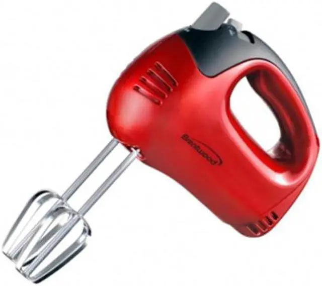Alt view image 2 of 6 - Brentwood Lightweight 5-Speed Electric Hand Mixer, Red  HM-46