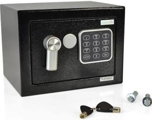 Main image of Compact Electronic Safe Box with Mechanical Override, Includes Keys