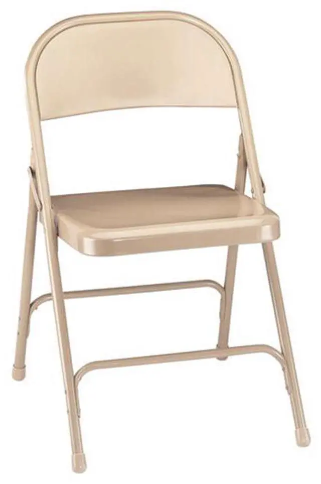 Alt view image 3 of 10 - NPS 51 All-Steel Folding Chair - Supports Up to 500 lb - 16.75" Seat Height - Beige Seat, Beige Back, Beige Base - 4/Carton