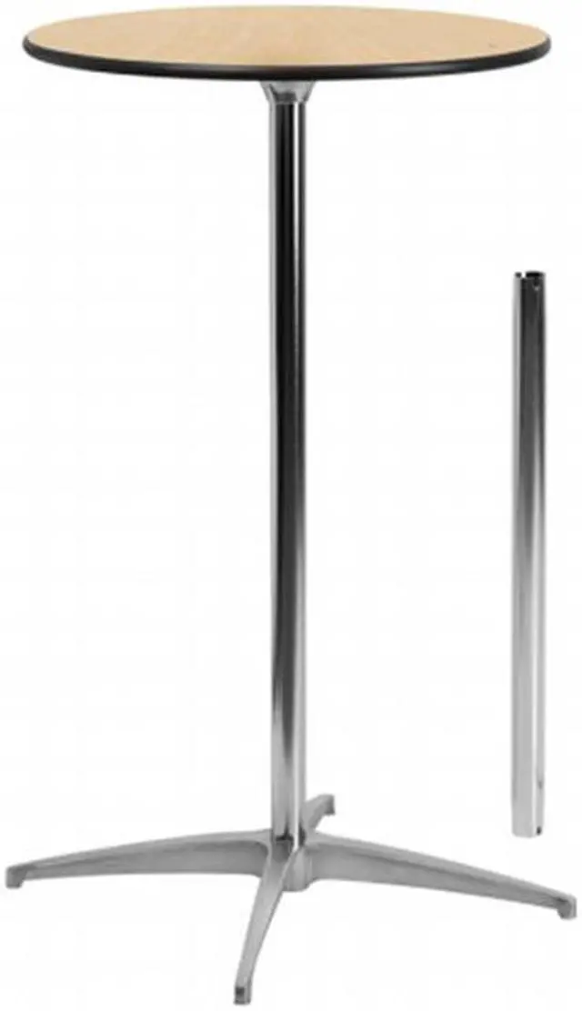 Alt view image 4 of 20 - 24'' Round Wood Cocktail Table with 30'' and 42'' Columns