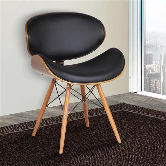 Alt view image 6 of 9 - Armen Living Cassie Mid-Century Dining Chair in Walnut & Black