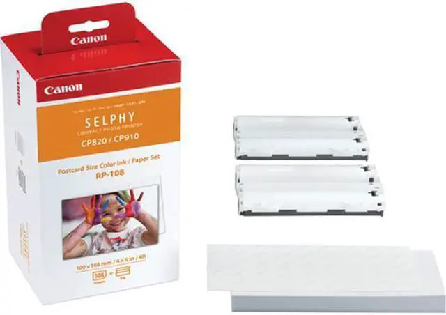 Alt view image 3 of 6 - Canon 8568B001 Rp 108 - 1 - Print Ribbon Cassette And Paper Kit - For Selphy Cp1000, Cp910, Cp910 Printing Kit