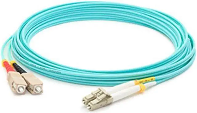 Main image of AddOn ADD-SC-LC-6M5OM4 19.69 ft. Aqua Laser-Optimized Multi-Mode fiber (LOMM) Duplex SC/LC OM4 Aqua Patch Cable