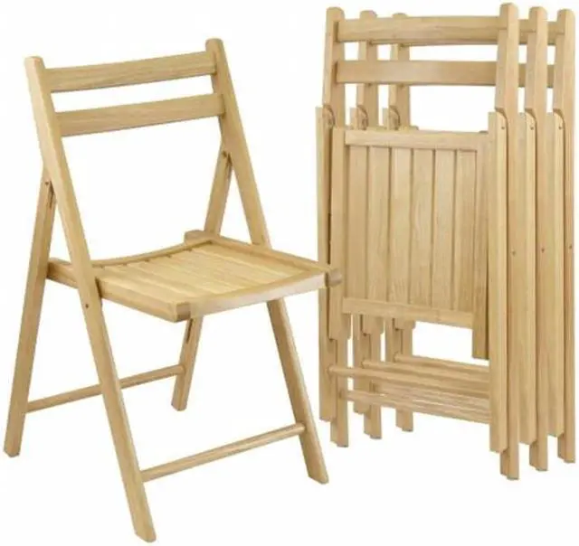 Alt view image 6 of 7 - Natural Folding Chairs (Set of 4) by Winsome Wood