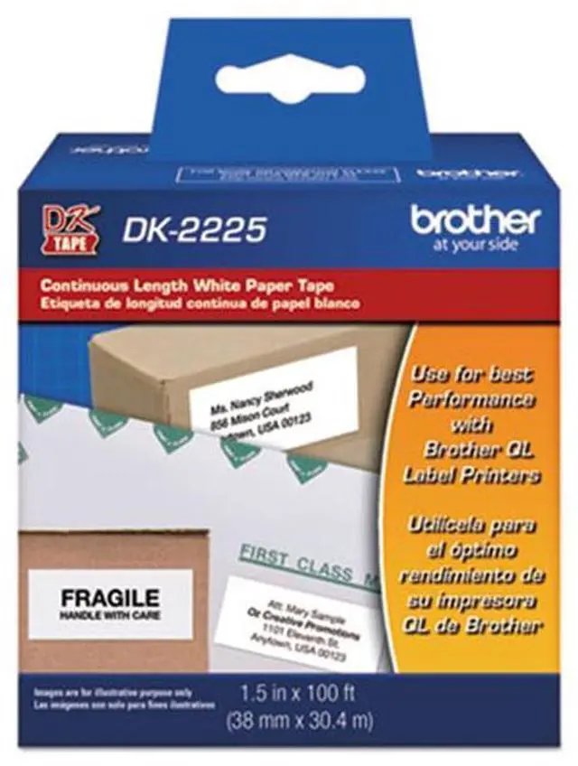 Alt view image 5 of 14 - Continuous Paper Label Tape, 1-1/2" x 100 ft, Black/White DK2225