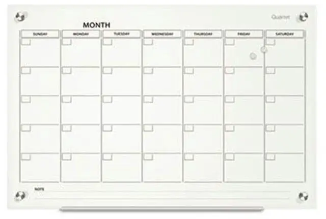 Alt view image 8 of 15 - Quartet GC3624F Infinity Magnetic Glass Calendar Boards, 2' x 1.5'
