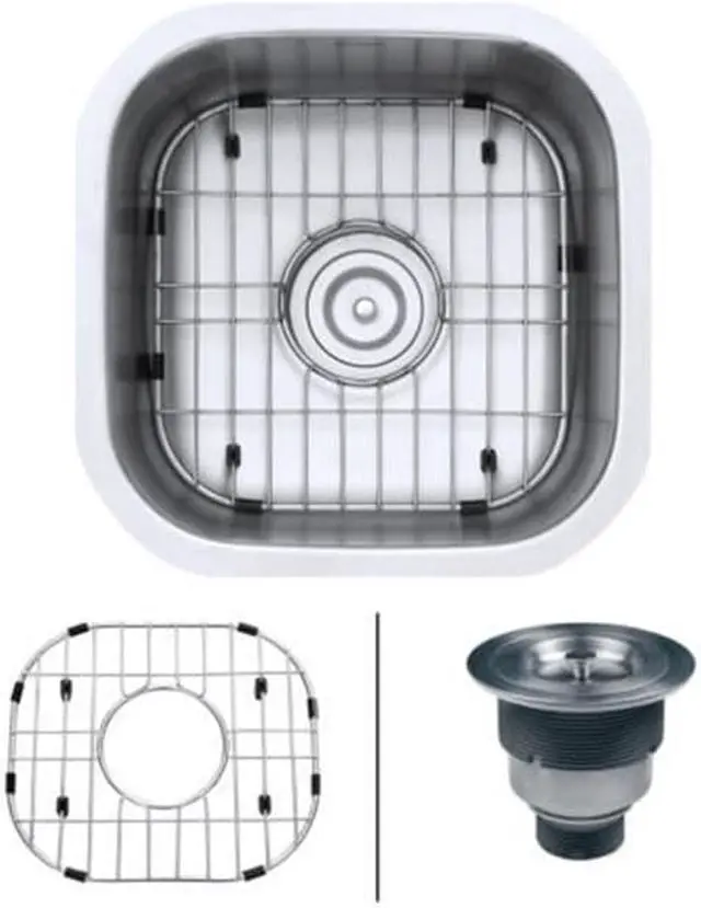 Main image of Ruvati RVM4138 16 x 16 in. Bar Prep Sink Undermount 16 Gauge Stainless Steel