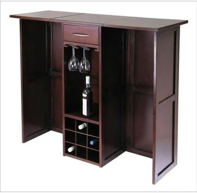 Alt view image 7 of 18 - Walnut Newport Wine Bar Expandable Counter