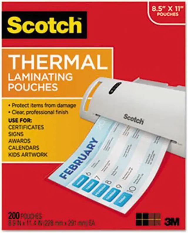 Main image of 3M/Commercial Tape Div. TP3854200 Letter size thermal laminating pouches, 3 mil, 11 2/5 x 8 9/10, 200 per pack