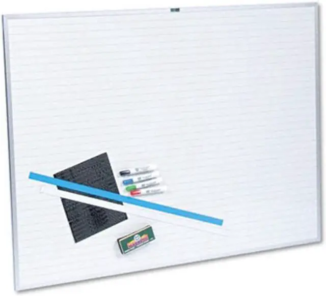 Alt view image 3 of 4 - MAGNA VISUAL NMW-3648G 36"x48" Magnetic Porcelain Planning Board, White/Blue