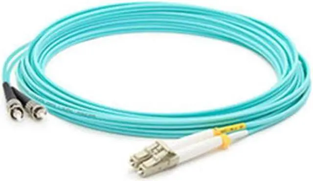 Main image of THIS IS A 9M LC (MALE) TO ST (MALE) AQUA DUPLEX RISER-RATED FIBER PATCH CABLE. A