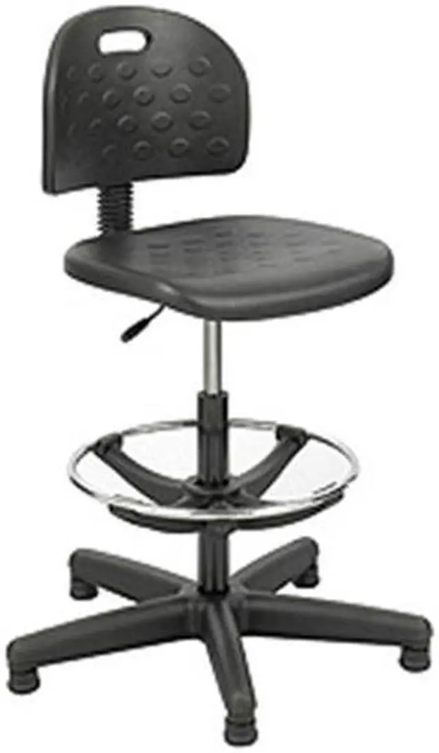 Alt view image 2 of 8 - Safco Workbench Chair 5 Casters 25"x25"x39-49" Black 6680