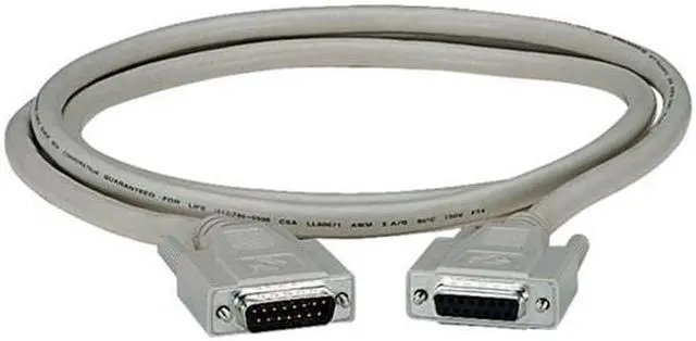 Alt view image 2 of 2 - Black Box EGM16T-0015-MF Db15 Molded Shielded Data Cable M/F 15Ft. With Thumbscrews