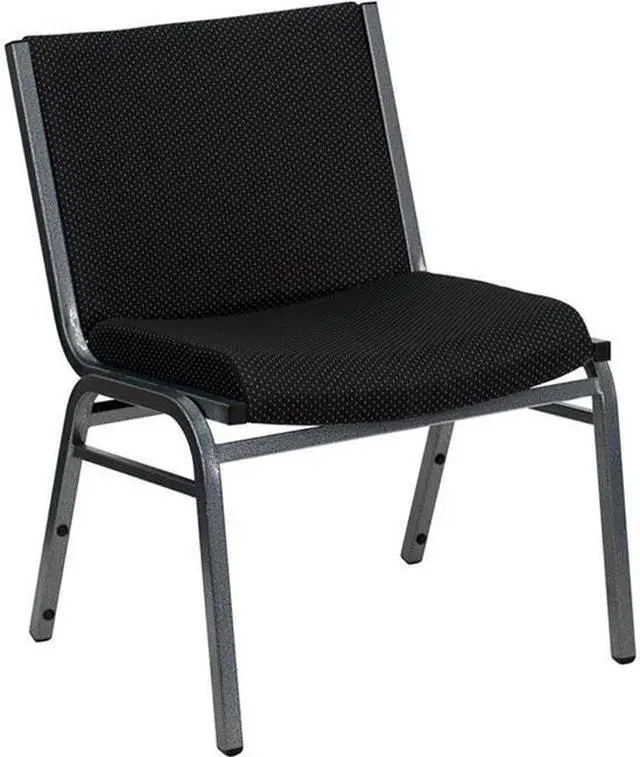 Alt view image 9 of 20 - Flash Furniture XU-60555-BK-GG Hercules Series 1000-Pound Big/Tall Extra Wide Black Fabric Stack Chair, Silver Vein