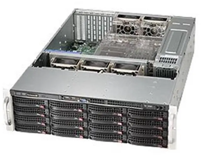 Alt view image 3 of 4 - SUPERMICRO CSE-836BE1C-R1K23B 3U Rackmount 3U Storage Chassis with 16x 3.5" hot-swap HDD's Redundant 1200W Titanium Level (96%+) efficiency power supplies w/ PMBus support