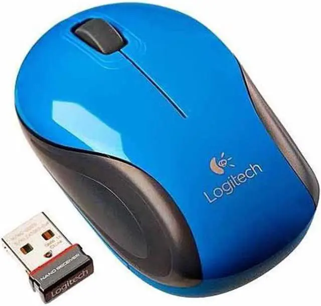 Alt view image 3 of 13 - Logitech M187 2.4GHz Wireless 3-Button Optical Mini Scroll Mouse - Blue