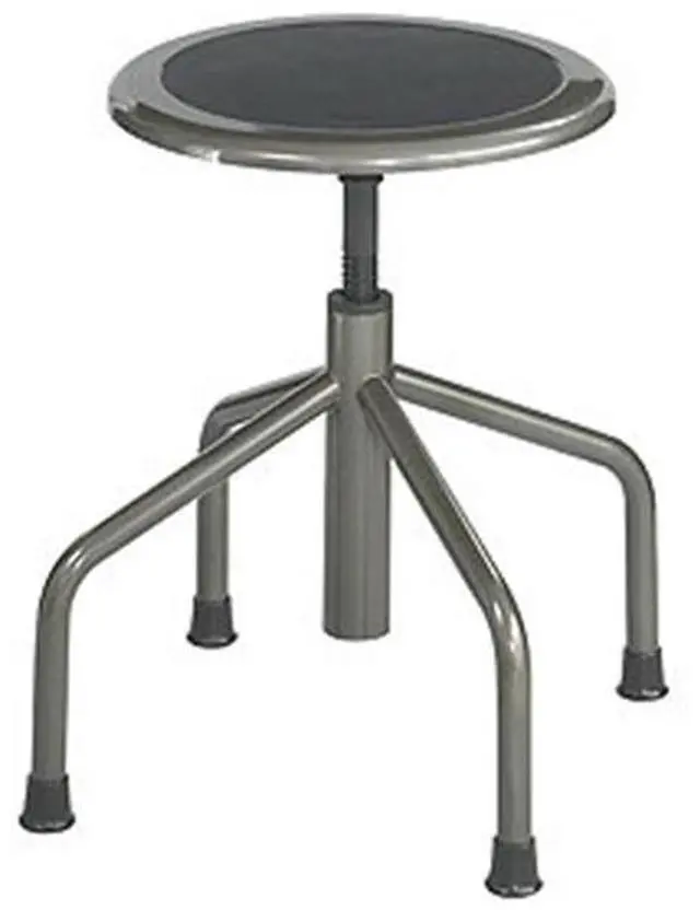 Alt view image 3 of 6 - Safco 6669 Diesel Low Base Stool - Backless - Supports Up to 250 lb - 16" to 22" Seat Height - Black Seat, Pewter Base