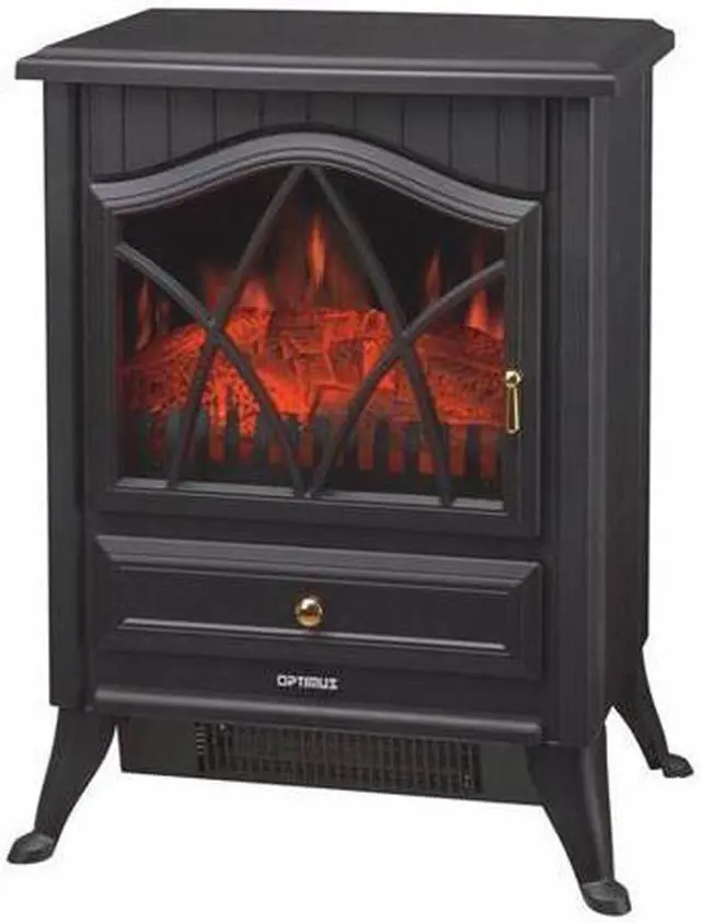 Alt view image 2 of 7 - OPTIMUS H9310 H9310 BLACK ELECTRIC FLAME EFFECT FIREPLACE HEATER