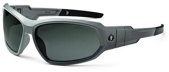 Alt view image 2 of 9 - Ergodyne 56133 Skullerz Loki Safety Glass/Goggle, Matte Gray Frame/Smoke Lns, Af,Nylon/Polycarb