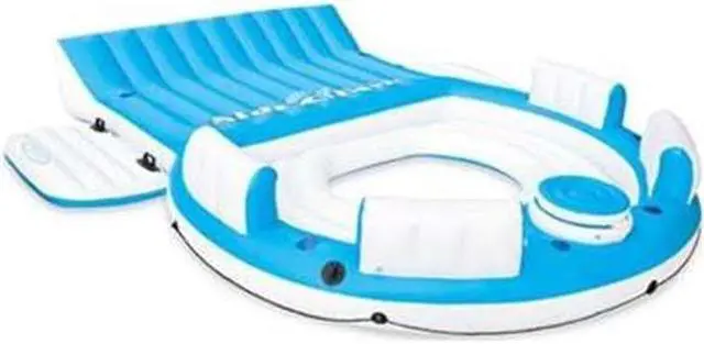 Alt view image 2 of 14 - Intex 56299EP Inflatable Splash N Chill Lake Pool Island Raft Lounger, 7 adults