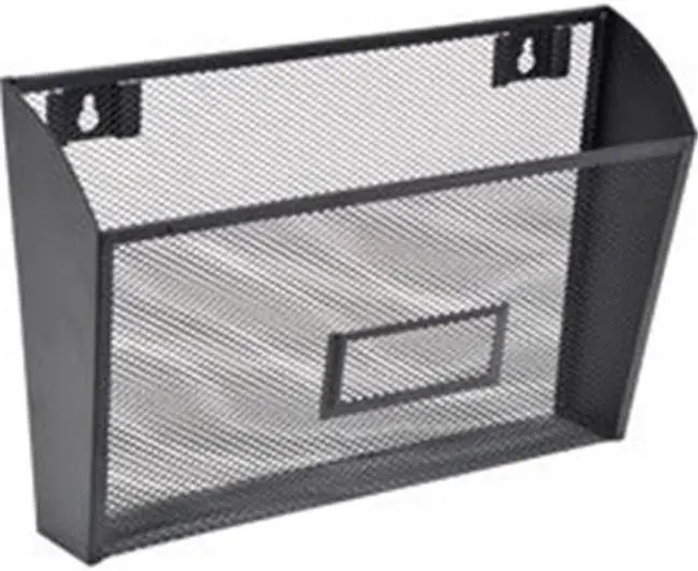 Alt view image 2 of 3 - Lorell Wall Pockets Ltr 12-5/8"x4-3/4"x6-5/8" 4/CT Black Mesh 84144CT