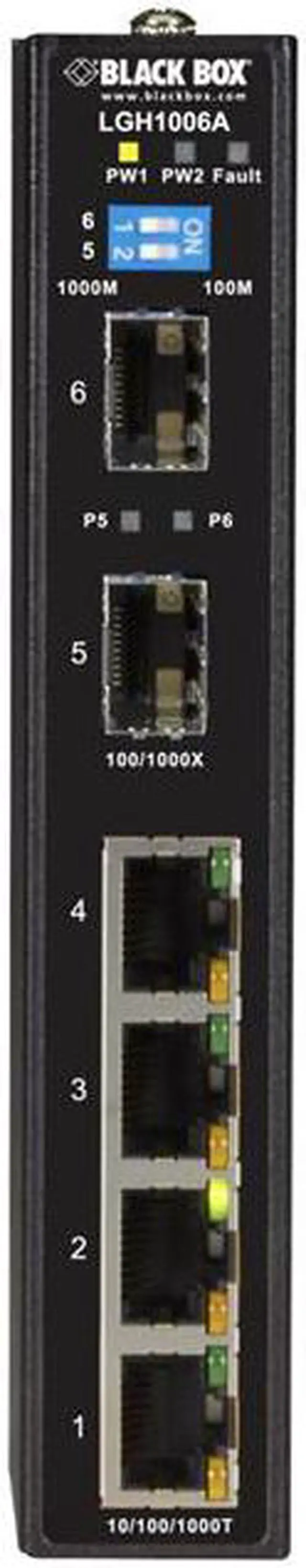 Main image of BLACK BOX LGH1006A GIGABIT ETHERNET (1000-MBPS) EXTREME TEMPERATURE SWITCH - (4) 10/100/1000-MBPS C