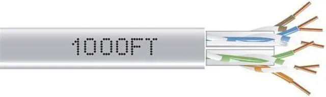 Alt view image 2 of 13 - Black Box EYN876A-PB-1000 CAT6 550-MHz Solid Bulk Cable - Unshielded, CMR Grade PVC, Gray, 1000 ft. Pull Box