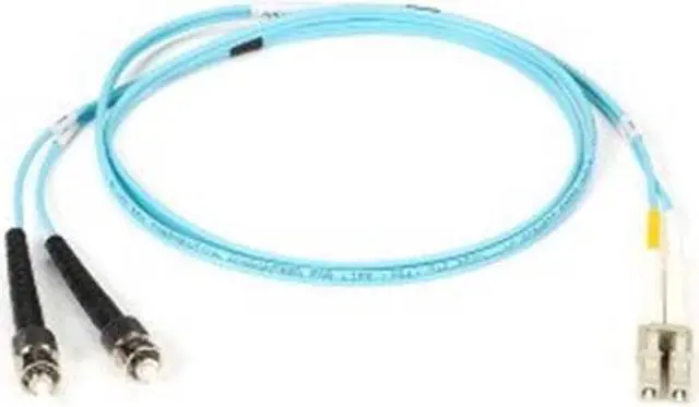 Main image of Black Box EFNT010-002M-STLC 2m (6.5ft) ST-LC Aqua OM3 MM Fiber Patch Cable INDR Zip OFNR