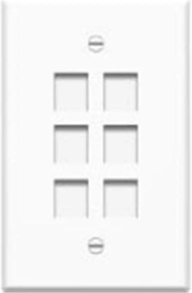 Main image of 4Xem 4XFP06KYWH 6 Outlet Rj45 Wall Plate Face Plate White