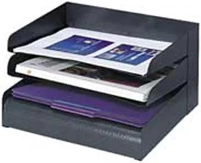 Main image of Safco Products Company SAF3127BL Steel Desk Tray Sorter- 5-Tier- Letter-Size- Black