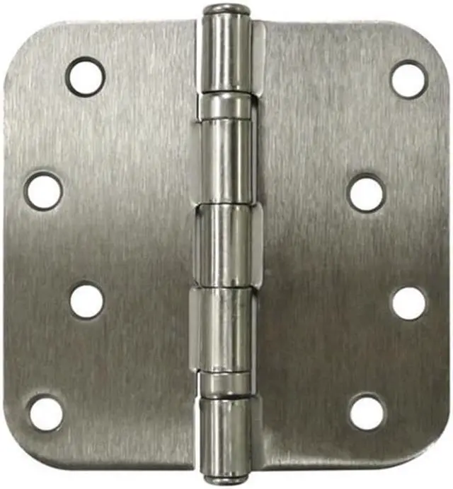 Main image of Deltana S44R5BB15 4 x 4 x 0.62 in. Radius Ball Bearings Hinge, Satin Nickel - Steel  - Pack of 2