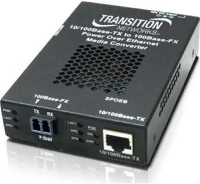 Alt view image 7 of 17 - Transition Networks Stand-alone Fast Ethernet PoE Media Converter
