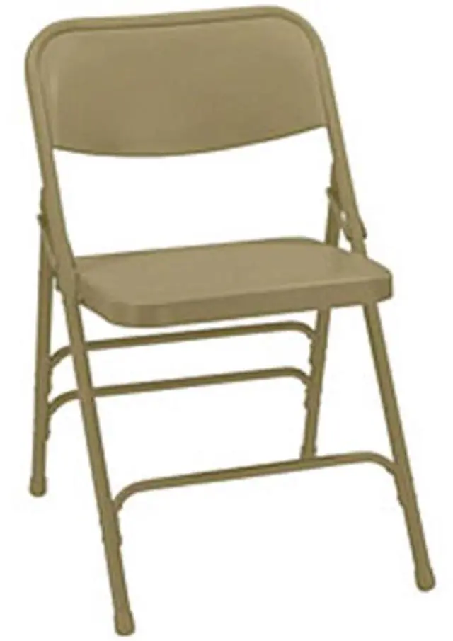 Alt view image 3 of 4 - NPS 301 Deluxe All-Steel Triple Brace Folding Chair - Supports Up to 480 lb - 17.25" Seat Height - Beige - 4/Carton