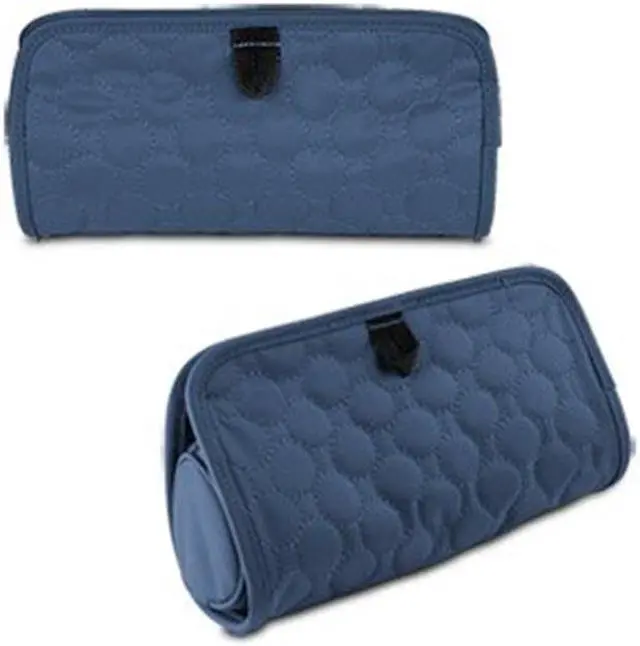 Alt view image 3 of 12 - Travelon Jewelry and Cosmetic Clutch w/ Removable Center Pouch, Blue Quilted