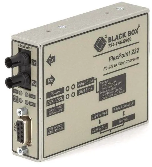 Alt view image 3 of 3 - Black Box ME662A-SST Async Rs232 Extender Fiber Db9 Female St Sm 30-Km