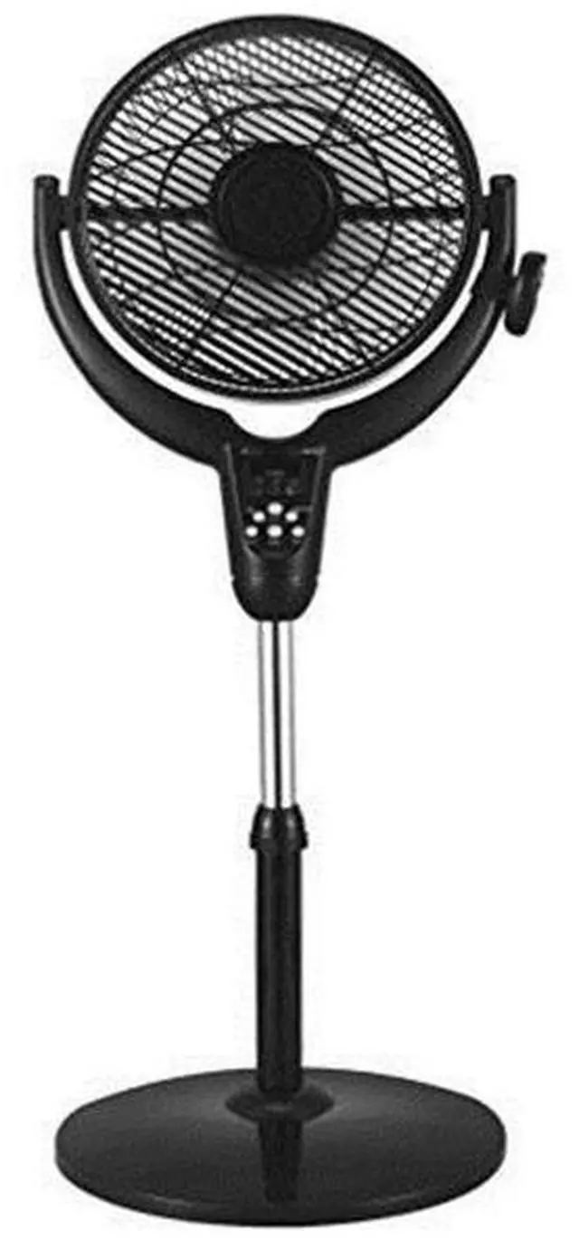 Main image of Optimus F7508 14 Inch Louver Rotating Oscil Pedestal Air Circulator with Remote, LED and Timer