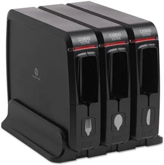 Main image of Dixie Ultra SSW3D85 Smartstock Wrapped Cutlery Dispenser, Series-W, Triple Pack, Black