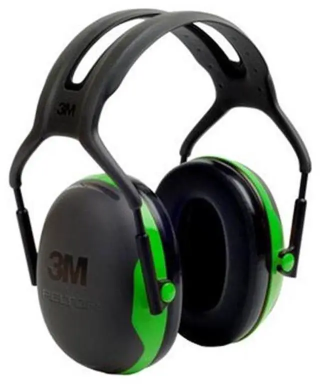 Alt view image 2 of 12 - 3M - X1A - 22dB Over-the-Head Ear Muffs, Black, Green