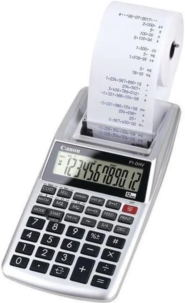 Alt view image 5 of 13 - Canon P1-DHV 12-Digit Palm Printing Calculator Purple Print 2 Lines/Sec 2203C001