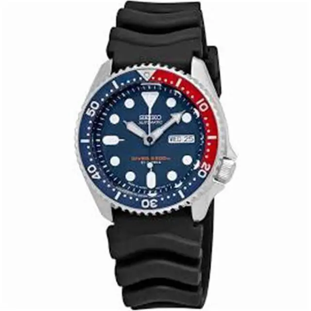 Alt view image 5 of 13 - Seiko Divers Automatic Black/Blue Dial Black Rubber Mens Watch SKX009J1