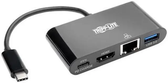 Main image of Tripp Lite U444-06N-H4GUBC USB-C to HDMI Adapter with USB-A Hub - Black